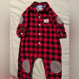 Good Lad Red and Black Buffalo Check Footies